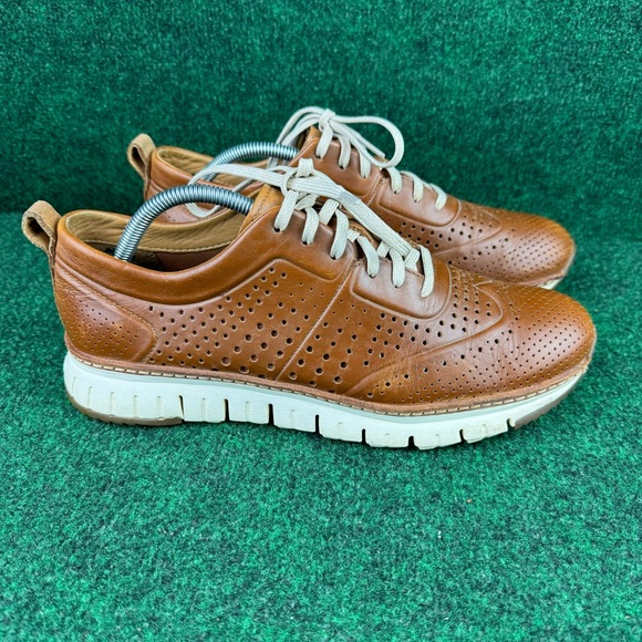 Cole Haan Other - Cole Haan Zerogrand Mens Sz 10 M Brown Leather Perforated Sneakers Shoes C23711